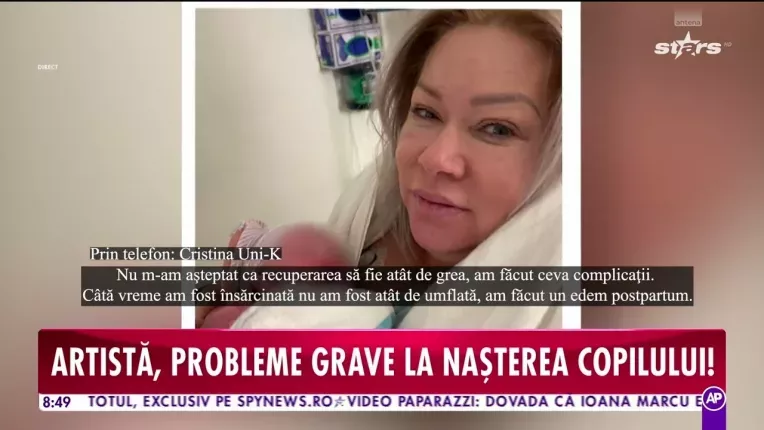 Cristina Uni-K, probleme grave la nasterea copilului!