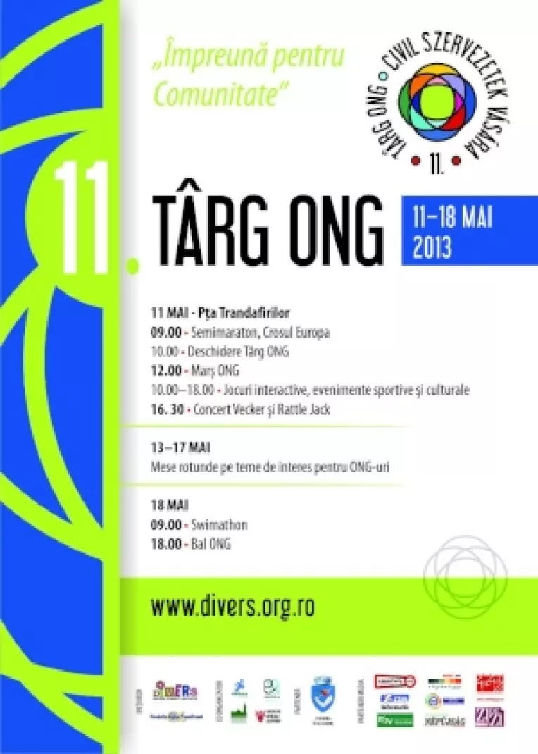 La Targu Mures, in perioada 11 – 18 mai 2013: Targ ONG, Editia XI - Civil Szervezetek Vasara
